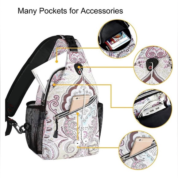 MOSISO Sling Backpack,Travel Hiking Daypack Pattern Rope
Crossbody Shoulder Bag - Picture 6 of 16